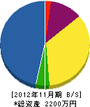長谷川商店 貸借対照表 2012年11月期
