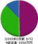 柳川工務店 貸借対照表 2009年8月期
