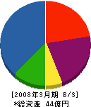 小川テント 貸借対照表 2008年3月期