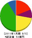 小川建設工業 貸借対照表 2011年1月期