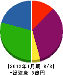 安田陳列 貸借対照表 2012年1月期
