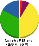 小田原電機工業 貸借対照表 2011年9月期