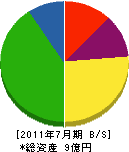 宇佐見産業 貸借対照表 2011年7月期