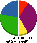 日本リサイクル 貸借対照表 2013年3月期