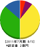 日本アフター工業 貸借対照表 2011年7月期
