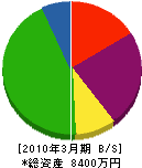 信田製畳 貸借対照表 2010年3月期