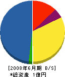 菊石設備 貸借対照表 2008年6月期