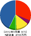 中井土木 貸借対照表 2012年9月期