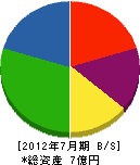 東京機工土木 貸借対照表 2012年7月期