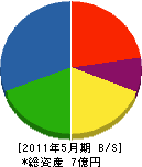 西田土木 貸借対照表 2011年5月期