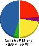 九州農業資材 貸借対照表 2011年3月期