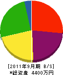 柴沢塗装 貸借対照表 2011年9月期