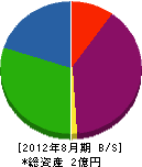 紀田潜水工業 貸借対照表 2012年8月期