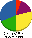 大阪特器設備 貸借対照表 2011年9月期