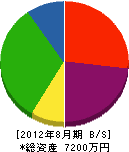 長島設備 貸借対照表 2012年8月期