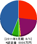 松本建装 貸借対照表 2011年8月期