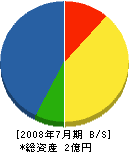 三笠興産 貸借対照表 2008年7月期