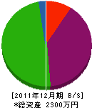 村瀬硝子店 貸借対照表 2011年12月期