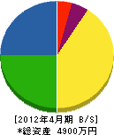 岡野電気商会 貸借対照表 2012年4月期