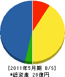 勝間田建設 貸借対照表 2011年5月期