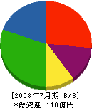 アステック入江 貸借対照表 2008年7月期