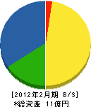 札幌ニット 貸借対照表 2012年2月期