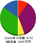 三晃園 貸借対照表 2009年10月期