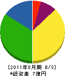 小須田造園 貸借対照表 2011年8月期