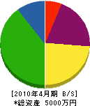 渡辺硝子建材 貸借対照表 2010年4月期