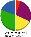 中高電業 貸借対照表 2011年3月期