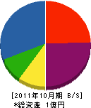 遠藤工業 貸借対照表 2011年10月期