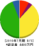 柳田工務店 貸借対照表 2010年7月期