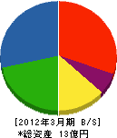 田中工務店 貸借対照表 2012年3月期