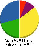 愛媛綜合警備保障 貸借対照表 2011年3月期