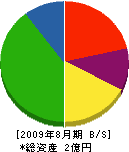 横山竹材店 貸借対照表 2009年8月期