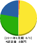 湘北工亊 貸借対照表 2011年6月期