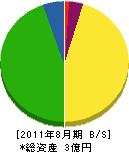 坪井健樹園 貸借対照表 2011年8月期