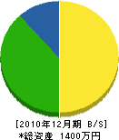 角谷ポンプ店 貸借対照表 2010年12月期