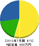 上野造園 貸借対照表 2012年7月期