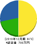 岸本組建設 貸借対照表 2010年12月期