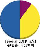 中野塗装 貸借対照表 2008年12月期