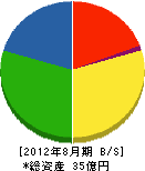 日本地下水開発 貸借対照表 2012年8月期