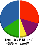 野崎組 貸借対照表 2008年7月期