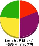 尾川建設 貸借対照表 2011年9月期