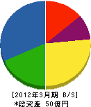 北海道軌道施設工業 貸借対照表 2012年3月期