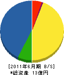 西日本メンテナンス 貸借対照表 2011年6月期