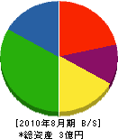 1村総合建設 貸借対照表 2010年8月期