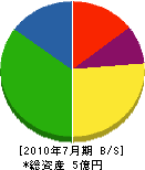 内田組 貸借対照表 2010年7月期