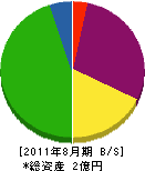 田中組 貸借対照表 2011年8月期