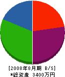 渡辺設備 貸借対照表 2008年8月期